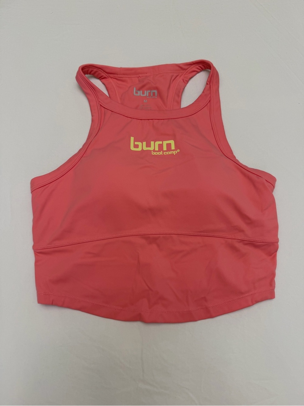 Burn Coral High-Neck Racerback Sports Bra